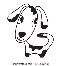 Cute cartoon dog. Vector illustration