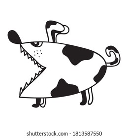 Cute cartoon dog. Vector illustration
