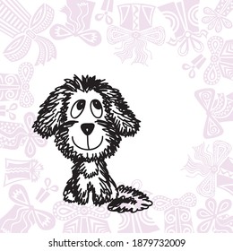 Cute cartoon dog. Vector illustration