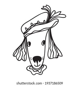 Cute cartoon dog. Vector illustration