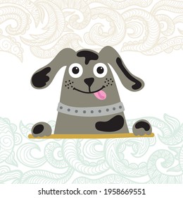 Cute cartoon dog. Vector illustration