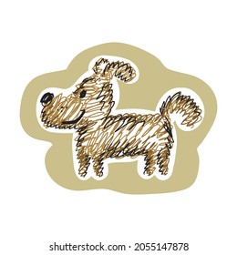 Cute cartoon dog. Vector illustration