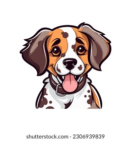 Cute Cartoon Dog Vector Illustration