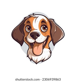 Cute Cartoon Dog Vector Illustration