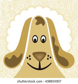 Cute cartoon dog. Vector illustration.