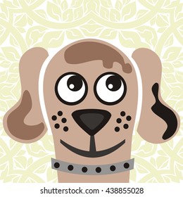 Cute cartoon dog. Vector illustration.