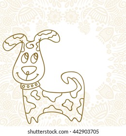Cute cartoon dog. Vector illustration.