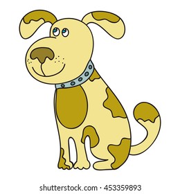 Cute cartoon dog. Vector illustration.