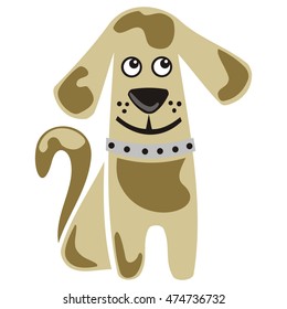 Cute cartoon dog. Vector illustration.