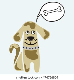 Cute cartoon dog. Vector illustration.