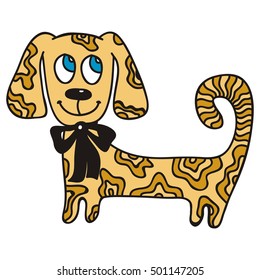 Cute cartoon dog. Vector illustration.