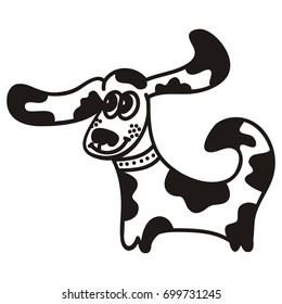 Cute cartoon dog. Vector illustration.