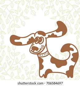Cute cartoon dog. Vector illustration.