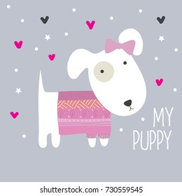 cute cartoon dog vector illustration