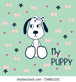 cute cartoon dog vector illustration