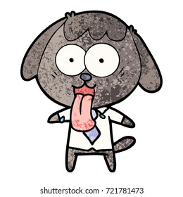 cute cartoon dog wearing office shirt