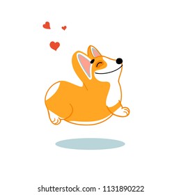 Cute cartoon dog of welsh corgi pembroke. Vector illustration of nice puppy. Good for cards, pet shops, veterinary clinics and also for children's design.