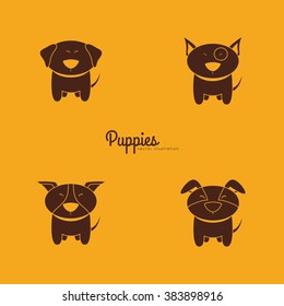 Cute cartoon dogs