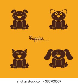 Cute cartoon dogs