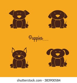 Cute cartoon dogs