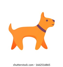 Cute cartoon dog.Vector flat puppy isolated on white background.Pet shop icon.