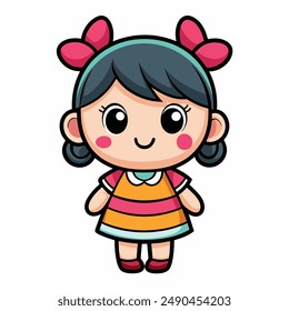 Cute cartoon doll for kids vector illustration