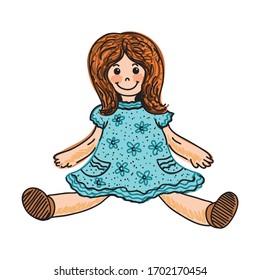 Cute cartoon doll. Vector illustration