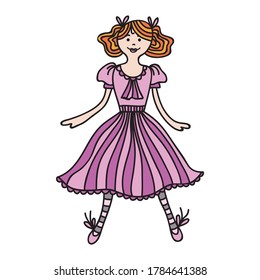 Cute cartoon doll. Vector illustration