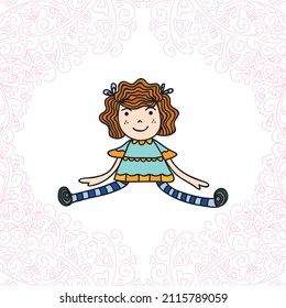 Cute cartoon doll. Vector illustration