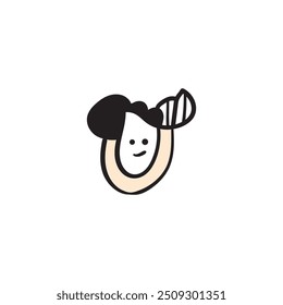 Bonecas bonitos desenhos animados em formas abstratas de acordo com cada interpretação, ilustração vetorial