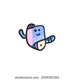 Cute cartoon dolls in abstract shapes according to each interpretation, vector illustration