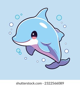 Pequeños delfines de dibujos animados animales lindos