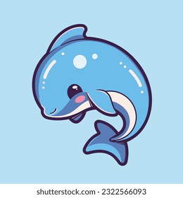 Pequeños delfines de dibujos animados animales lindos