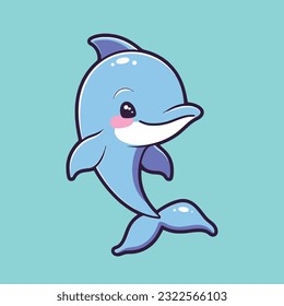 Cute cartoon dolphin cute animals