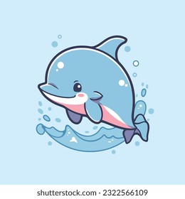 Pequeños delfines de dibujos animados animales lindos