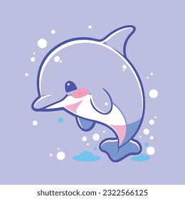 Pequeños delfines de dibujos animados animales lindos