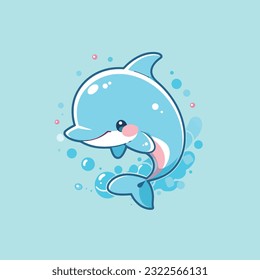 Cute cartoon dolphin cute animals