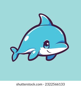 Pequeños delfines de dibujos animados animales lindos