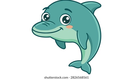 Cute cartoon dolphin character