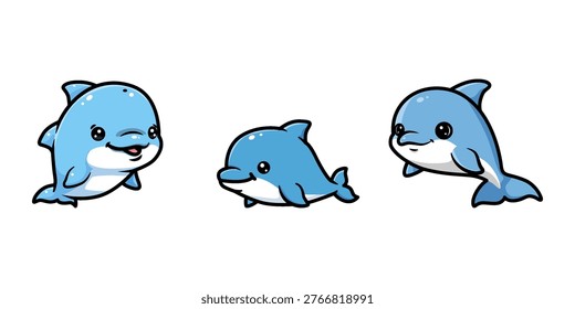 Cute Cartoon Dolphin Character