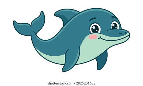 Cute cartoon dolphin mascot