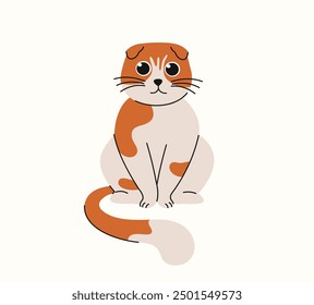 Süße Cartoon Hauskatze. Flache Vektorgrafik.