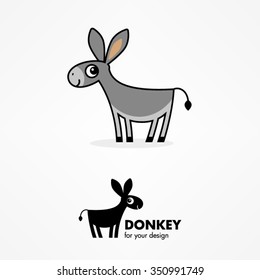 Cute cartoon donkey