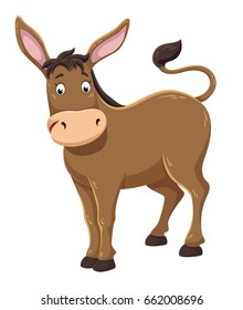 Cute cartoon donkey illustration