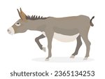 Cute cartoon donkey. Vector funny animals illustration.