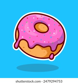 cute cartoon donut pink good for sticker