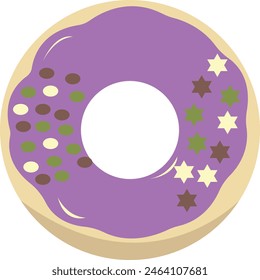 Cute Cartoon Donuts Illustration. Isolated Vector in Flat Style.