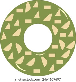 Cute Cartoon Donuts Illustration. Isolated Vector in Flat Style.