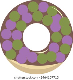Cute Cartoon Donuts Illustration. Isolated Vector in Flat Style.