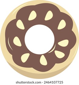 Cute Cartoon Donuts Illustration. Isolated Vector in Flat Style.